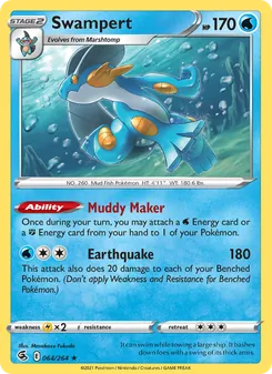 Swampert card from Fusion Strike, number 64/264