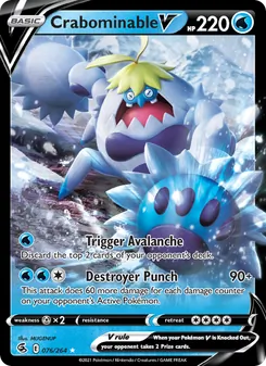 Crabominable V card from Fusion Strike, number 76/264
