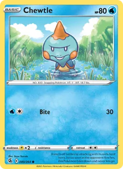 Chewtle card from Fusion Strike, number 80/264