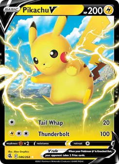 Pikachu V card from Fusion Strike, number 86/264
