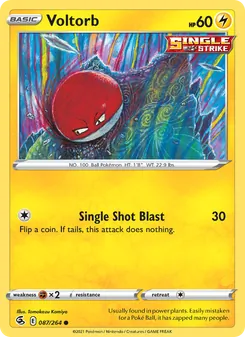 Voltorb card from Fusion Strike, number 87/264
