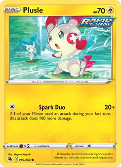 Plusle card from Fusion Strike, number 89/264