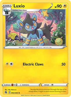 Luxio card from Fusion Strike, number 92/264