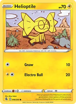 Helioptile card from Fusion Strike, number 98/264