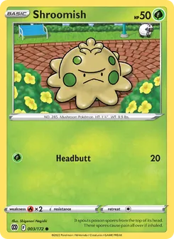 Shroomish card from Brilliant Stars, number 003/172