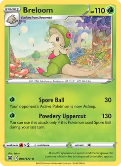Breloom card from Brilliant Stars, number 004/172