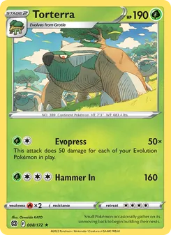 Torterra card from Brilliant Stars, number 008/172