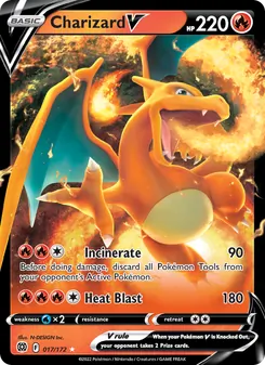 Charizard V card from Brilliant Stars, number 017/172