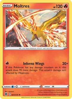Moltres card from Brilliant Stars, number 021/172