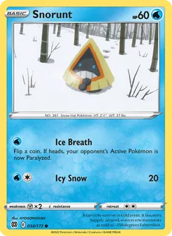 Snorunt card from Brilliant Stars, number 034/172