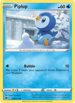 Piplup card from Brilliant Stars, number 035/172