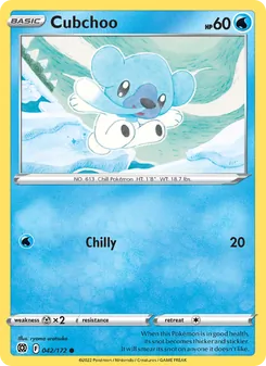 Cubchoo card from Brilliant Stars, number 042/172