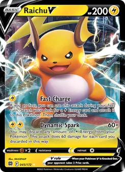 Raichu V card from Brilliant Stars, number 045/172