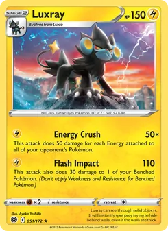 Luxray card from Brilliant Stars, number 051/172