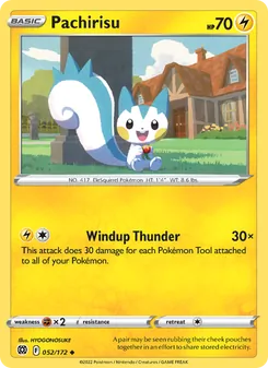 Pachirisu card from Brilliant Stars, number 052/172