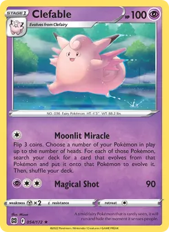 Clefable card from Brilliant Stars, number 054/172