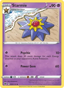 Starmie card from Brilliant Stars, number 055/172