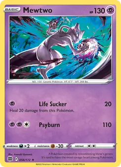 Mewtwo card from Brilliant Stars, number 056/172
