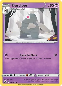Dusclops card from Brilliant Stars, number 061/172