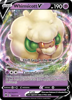 Whimsicott V card from Brilliant Stars, number 064/172