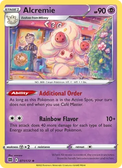 Alcremie card from Brilliant Stars, number 071/172
