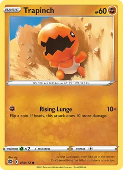 Trapinch card from Brilliant Stars, number 074/172