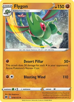 Flygon card from Brilliant Stars, number 076/172