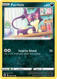 Purrloin card from Brilliant Stars, number 090/172