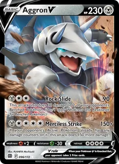 Aggron V card from Brilliant Stars, number 096/172