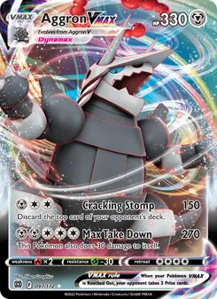 Aggron VMAX card from Brilliant Stars, number 097/172