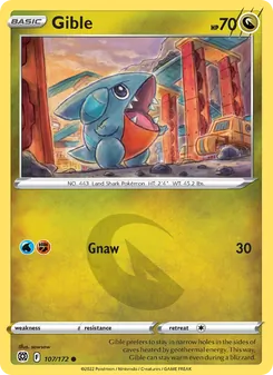 Gible card from Brilliant Stars, number 107/172