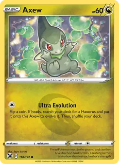 Axew card from Brilliant Stars, number 110/172