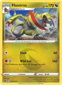 Haxorus card from Brilliant Stars, number 112/172