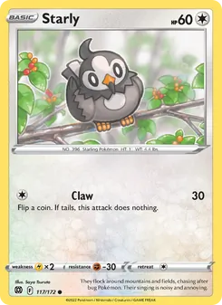 Starly card from Brilliant Stars, number 117/172