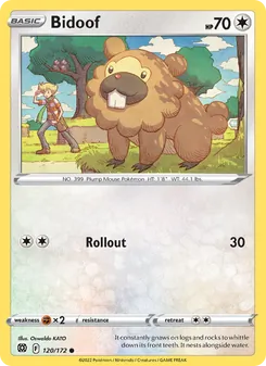 Bidoof card from Brilliant Stars, number 120/172