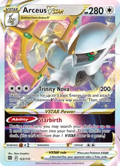 Arceus VSTAR card from Brilliant Stars, number 123/172