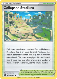 Collapsed Stadium card from Brilliant Stars, number 137/172