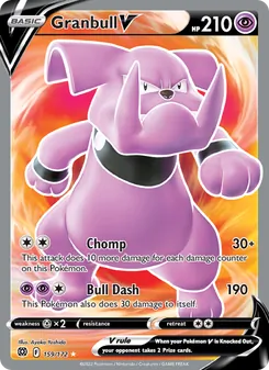 Granbull V card from Brilliant Stars, number 159/172
