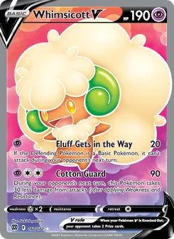 Whimsicott V card from Brilliant Stars, number 160/172