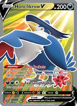 Honchkrow V card from Brilliant Stars, number 161/172