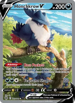 Honchkrow V card from Brilliant Stars, number 162/172