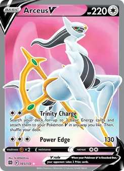 Arceus V card from Brilliant Stars, number 165/172