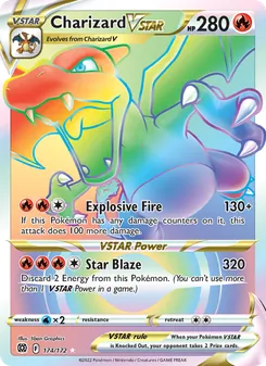 Charizard VSTAR card from Brilliant Stars, number 174/172