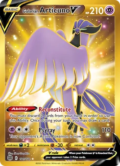 Galarian Articuno V card from Brilliant Stars, number 181/172