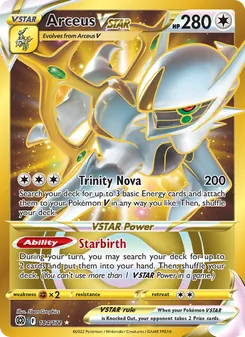 Arceus VSTAR card from Brilliant Stars, number 184/172