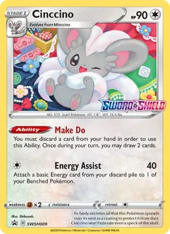 Cinccino card from SWSH Black Star Promos, number SWSH009/307