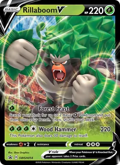 Rillaboom V card from SWSH Black Star Promos, number SWSH014/307
