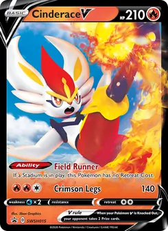 Cinderace V card from SWSH Black Star Promos, number SWSH015/307