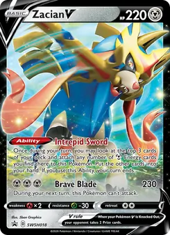 Zacian V card from SWSH Black Star Promos, number SWSH018/307