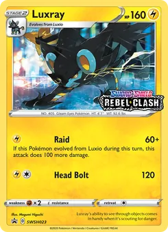 Luxray card from SWSH Black Star Promos, number SWSH023/307